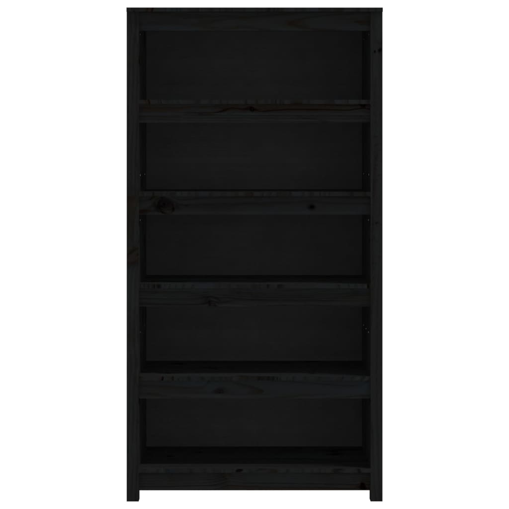 Kirjahylly musta 80x35x154 cm täysi mänty - Sisustajankoti.fi
