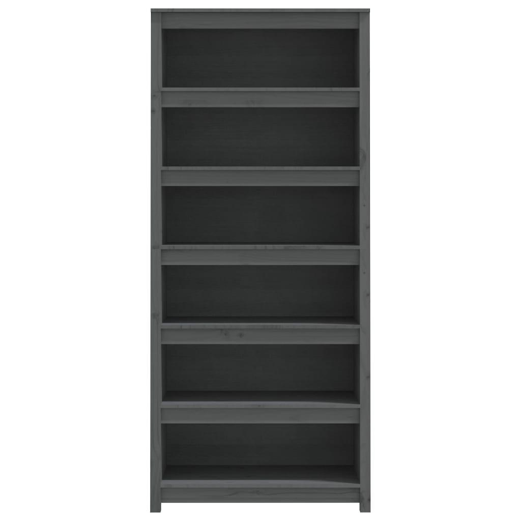 Kirjahylly harmaa 80x35x183 cm täysi mänty - Sisustajankoti.fi