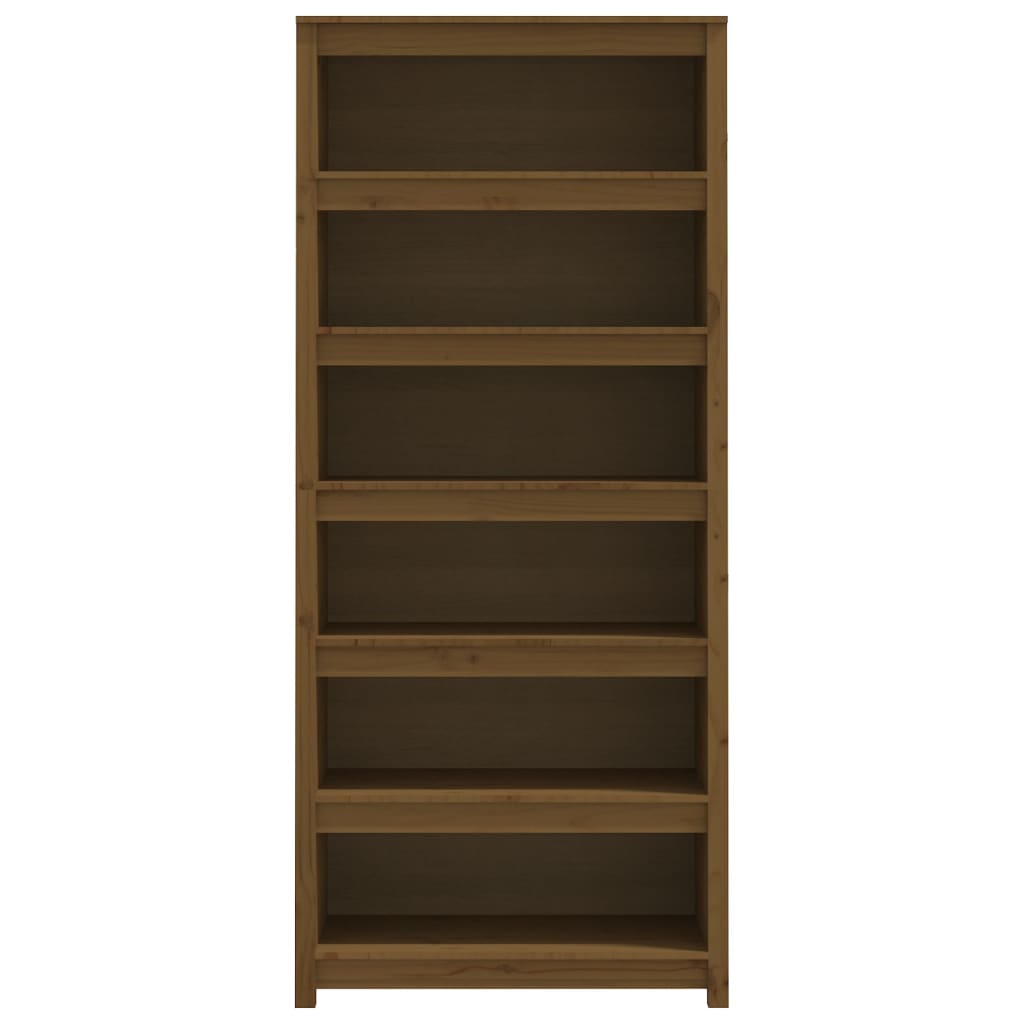 Kirjahylly hunajanruskea 80x35x183 cm täysi mänty - Sisustajankoti.fi
