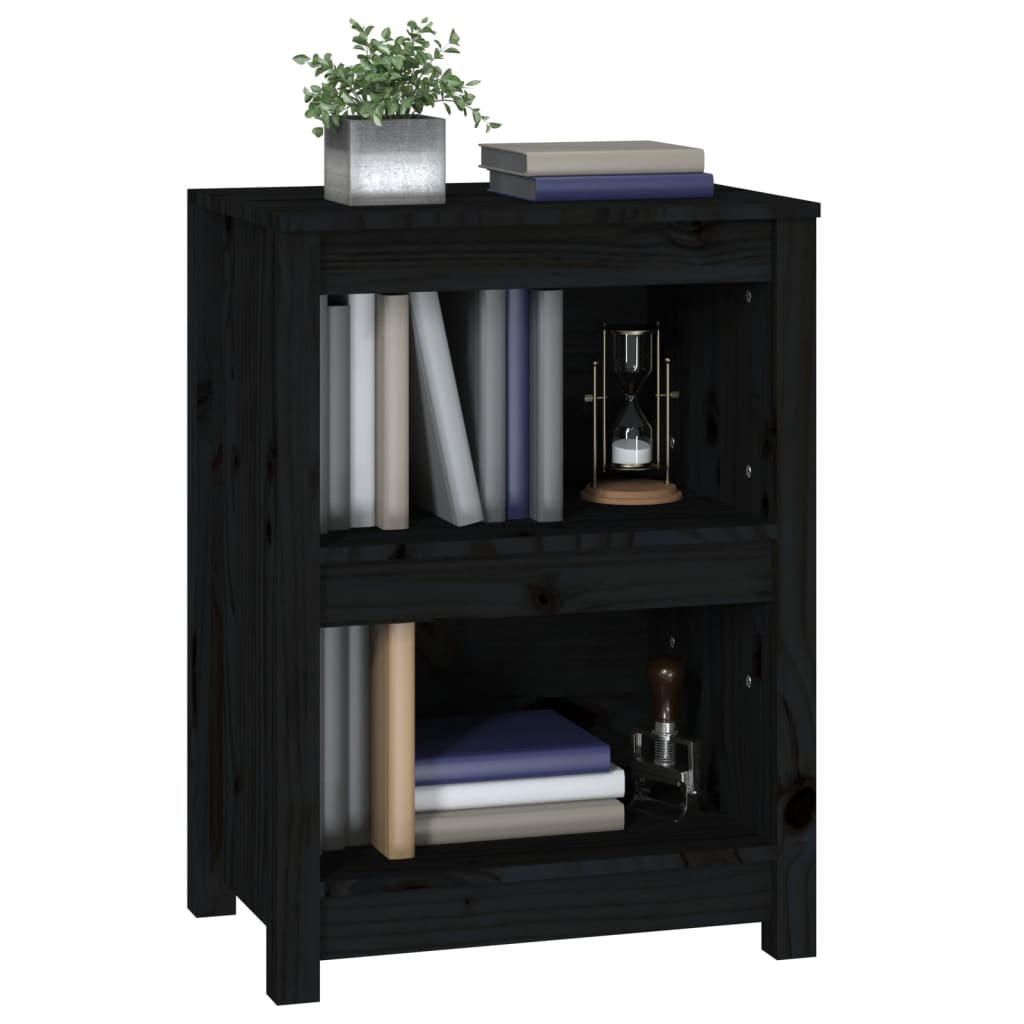 Kirjahylly musta 50x35x68 cm täysi mänty - Sisustajankoti.fi