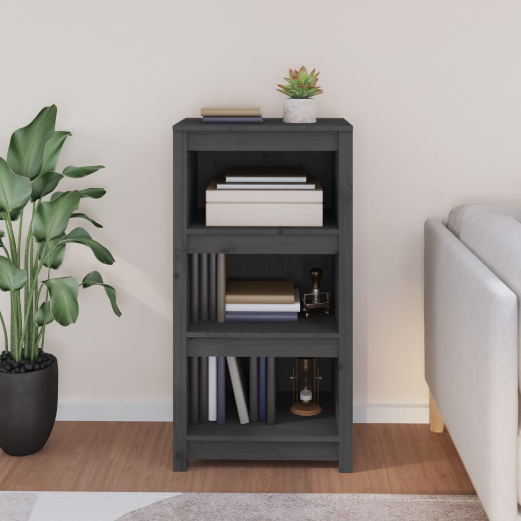 Kirjahylly harmaa 50x35x97 cm täysi mänty - Sisustajankoti.fi