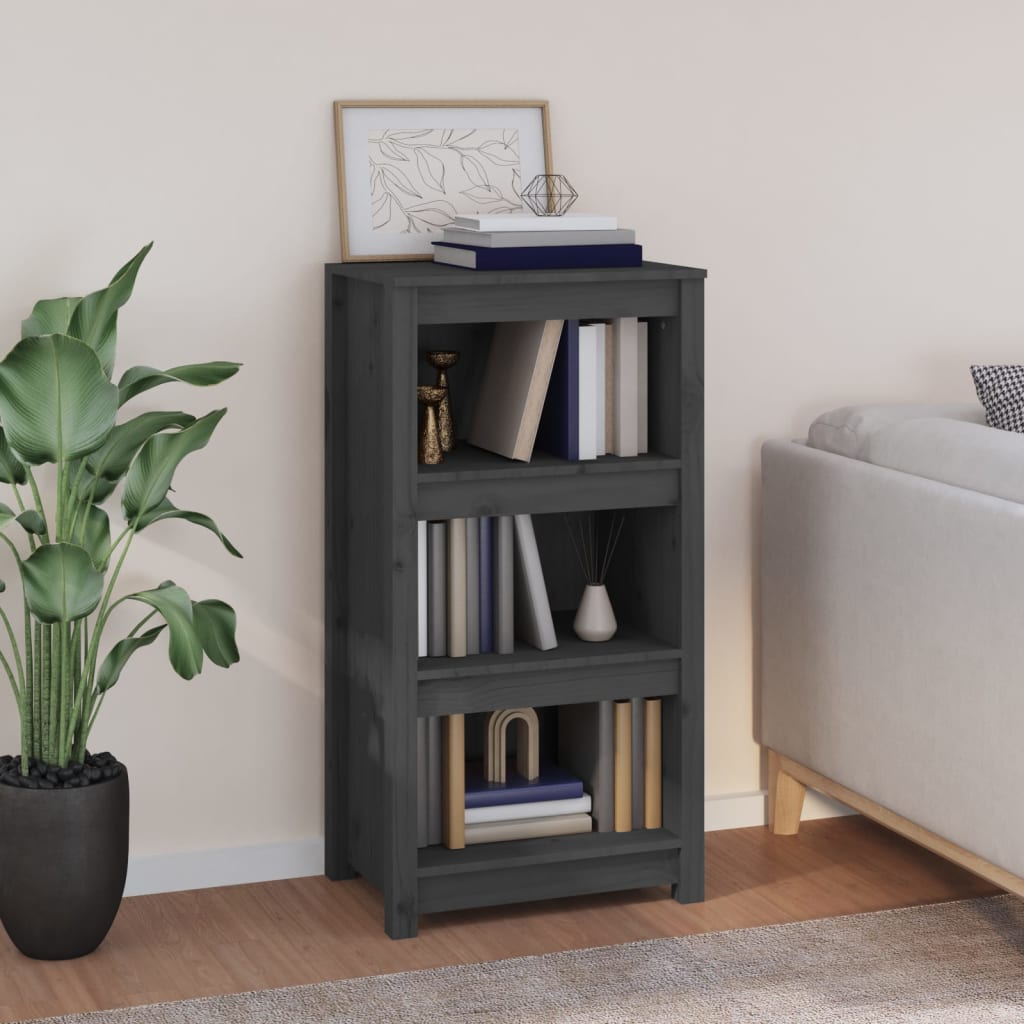 Kirjahylly harmaa 50x35x97 cm täysi mänty - Sisustajankoti.fi