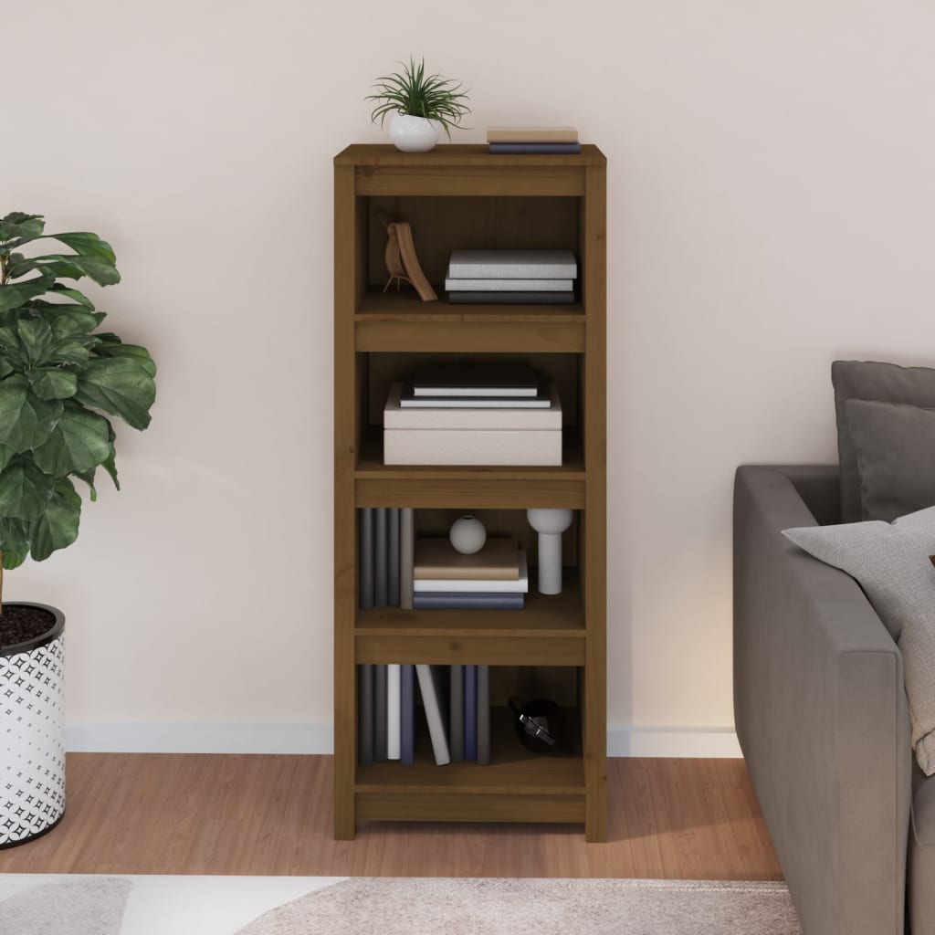 Kirjahylly hunajanruskea 50x35x125,5 cm täysi mänty - Sisustajankoti.fi