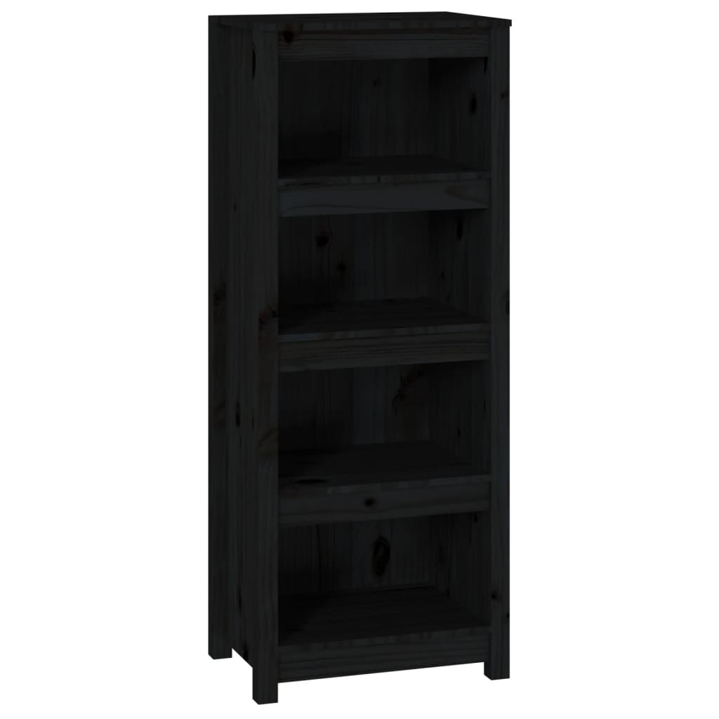 Kirjahylly musta 50x35x125,5 cm täysi mänty - Sisustajankoti.fi