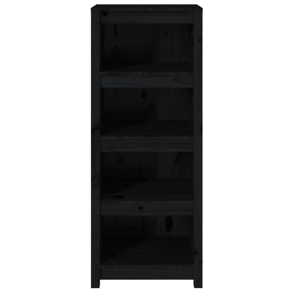 Kirjahylly musta 50x35x125,5 cm täysi mänty - Sisustajankoti.fi