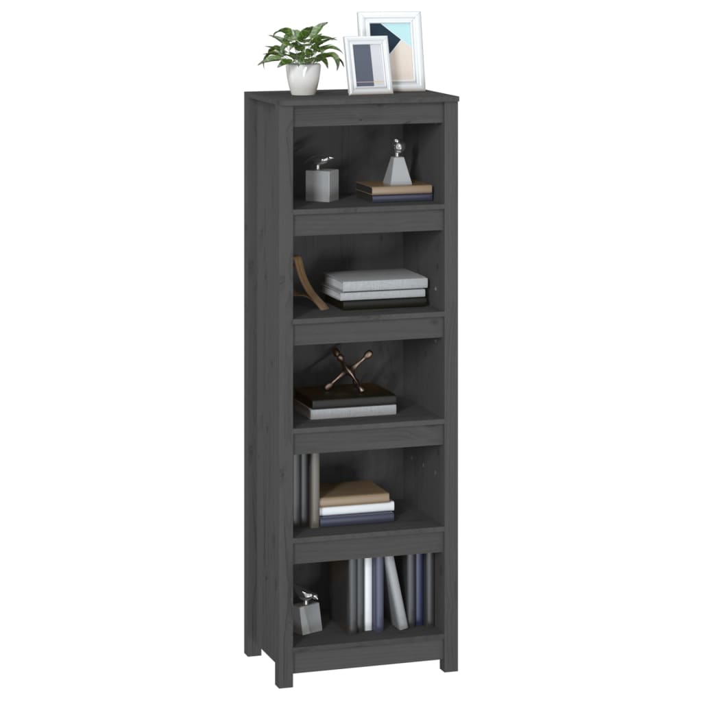 Kirjahylly harmaa 50x35x154 cm täysi mänty - Sisustajankoti.fi