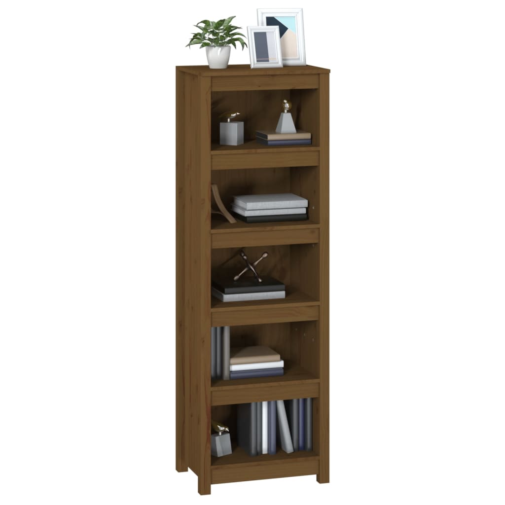 Kirjahylly hunajanruskea 50x35x154 cm täysi mänty - Sisustajankoti.fi