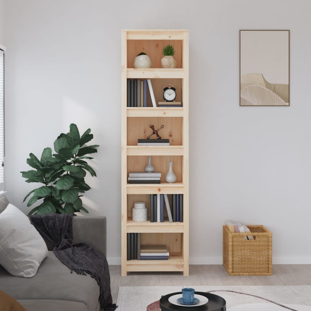 Kirjahylly 50x35x183 cm täysi mänty - Sisustajankoti.fi
