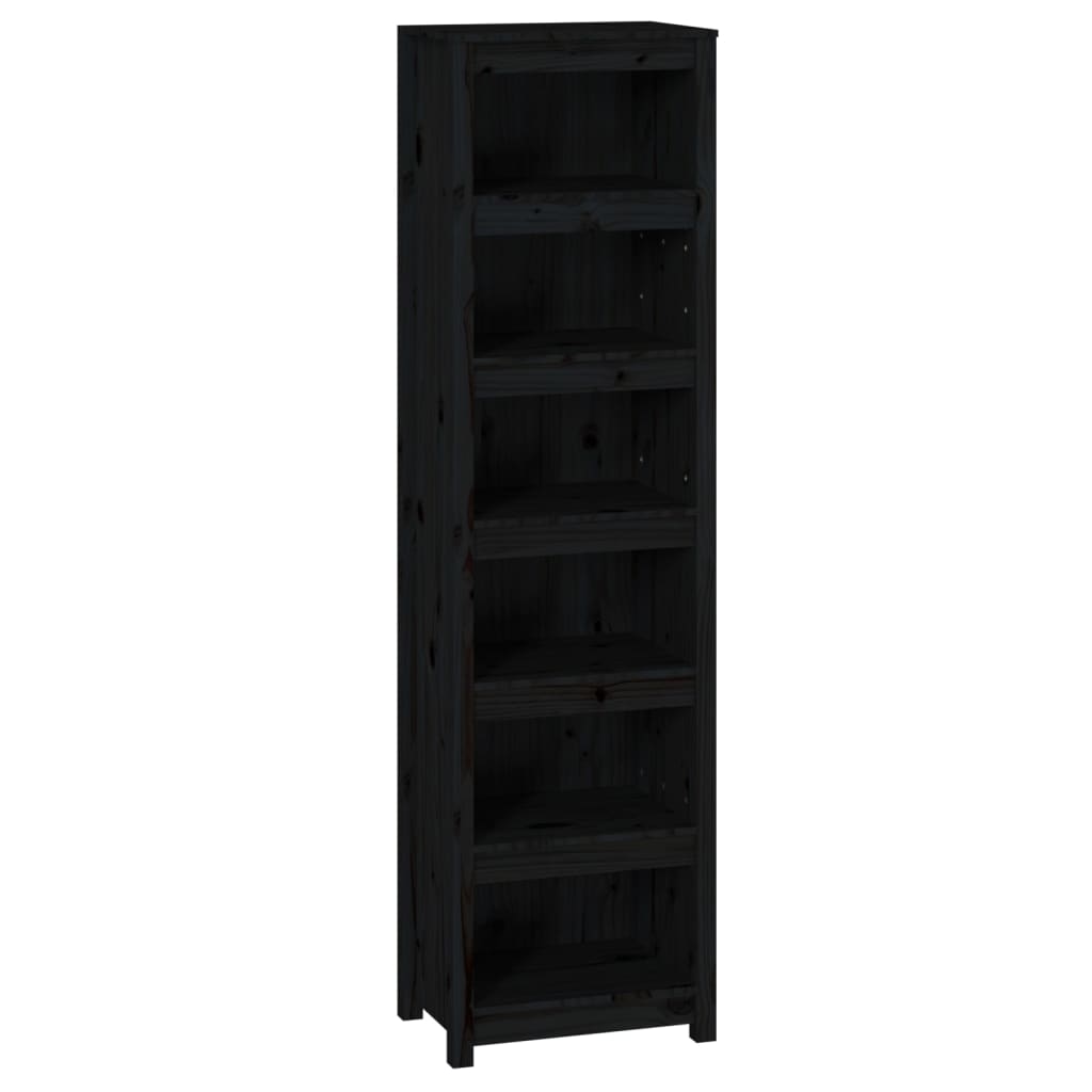 Kirjahylly musta 50x35x183 cm täysi mänty - Sisustajankoti.fi