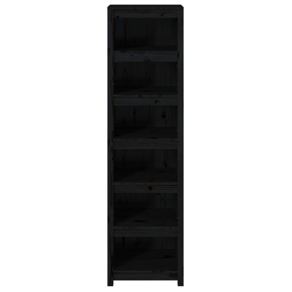 Kirjahylly musta 50x35x183 cm täysi mänty - Sisustajankoti.fi