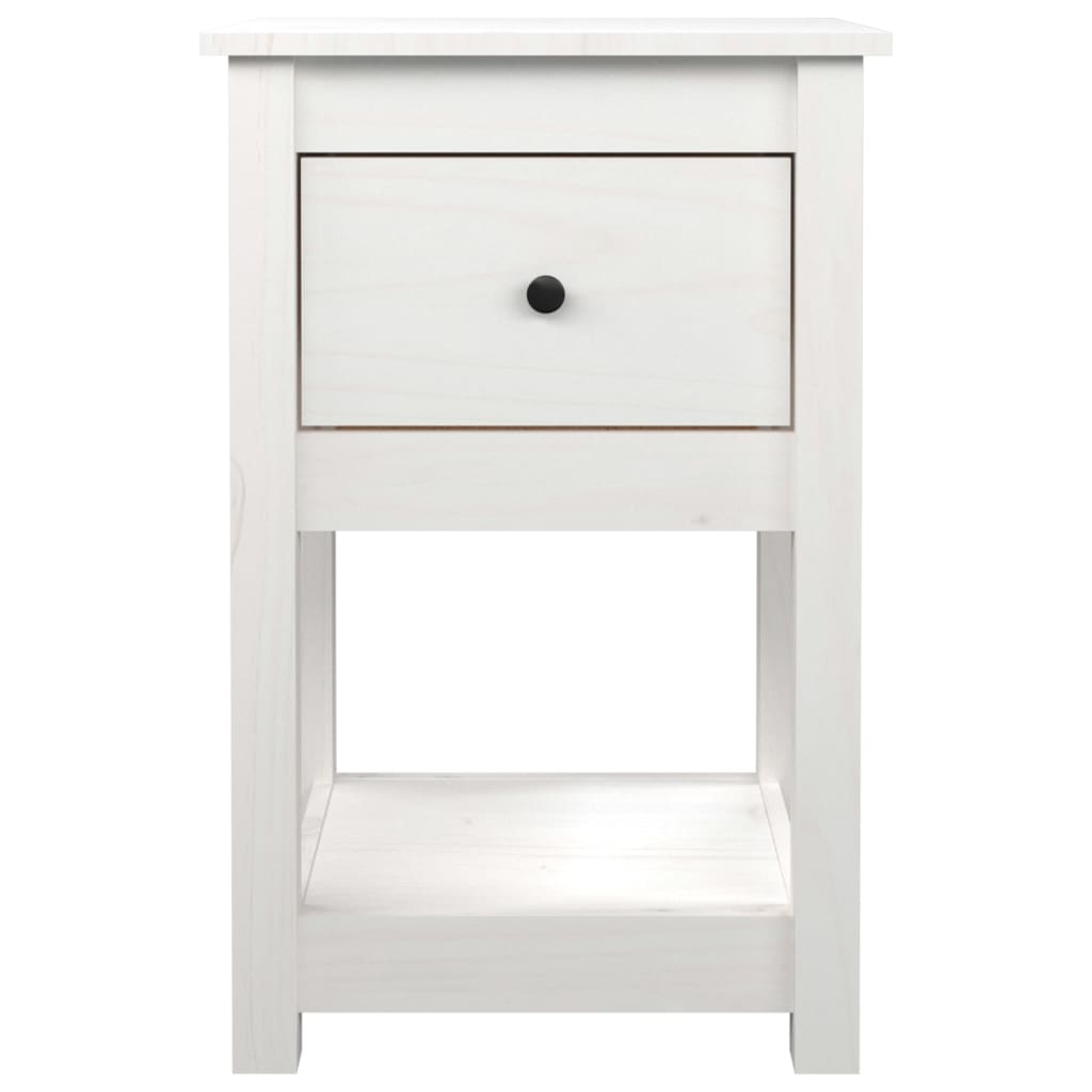 Yöpöydät 2 kpl valkoinen 40x35x61,5 cm täysi mänty - Sisustajankoti.fi