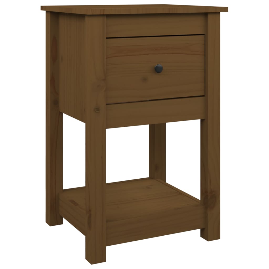 Yöpöydät 2 kpl hunajanruskea 40x35x61,5 cm täysi mänty - Sisustajankoti.fi
