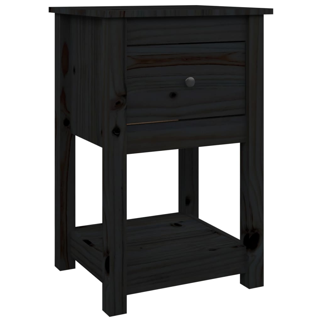 Yöpöydät 2 kpl musta 40x35x61,5 cm täysi mänty - Sisustajankoti.fi