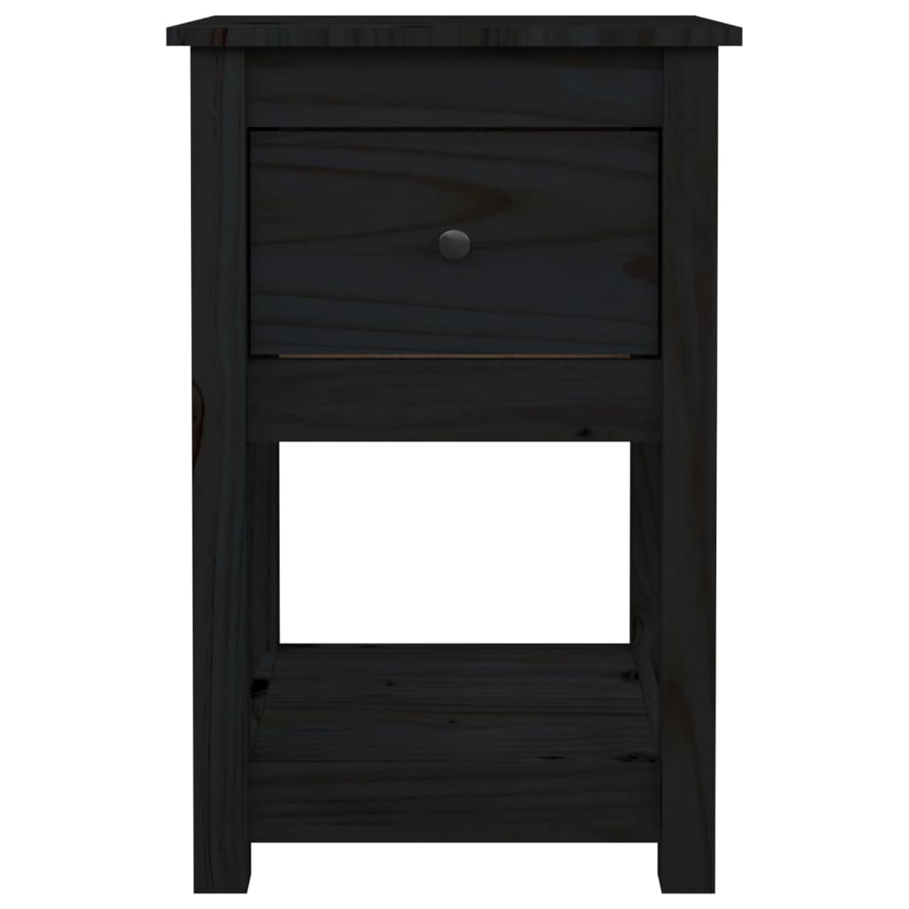 Yöpöydät 2 kpl musta 40x35x61,5 cm täysi mänty - Sisustajankoti.fi