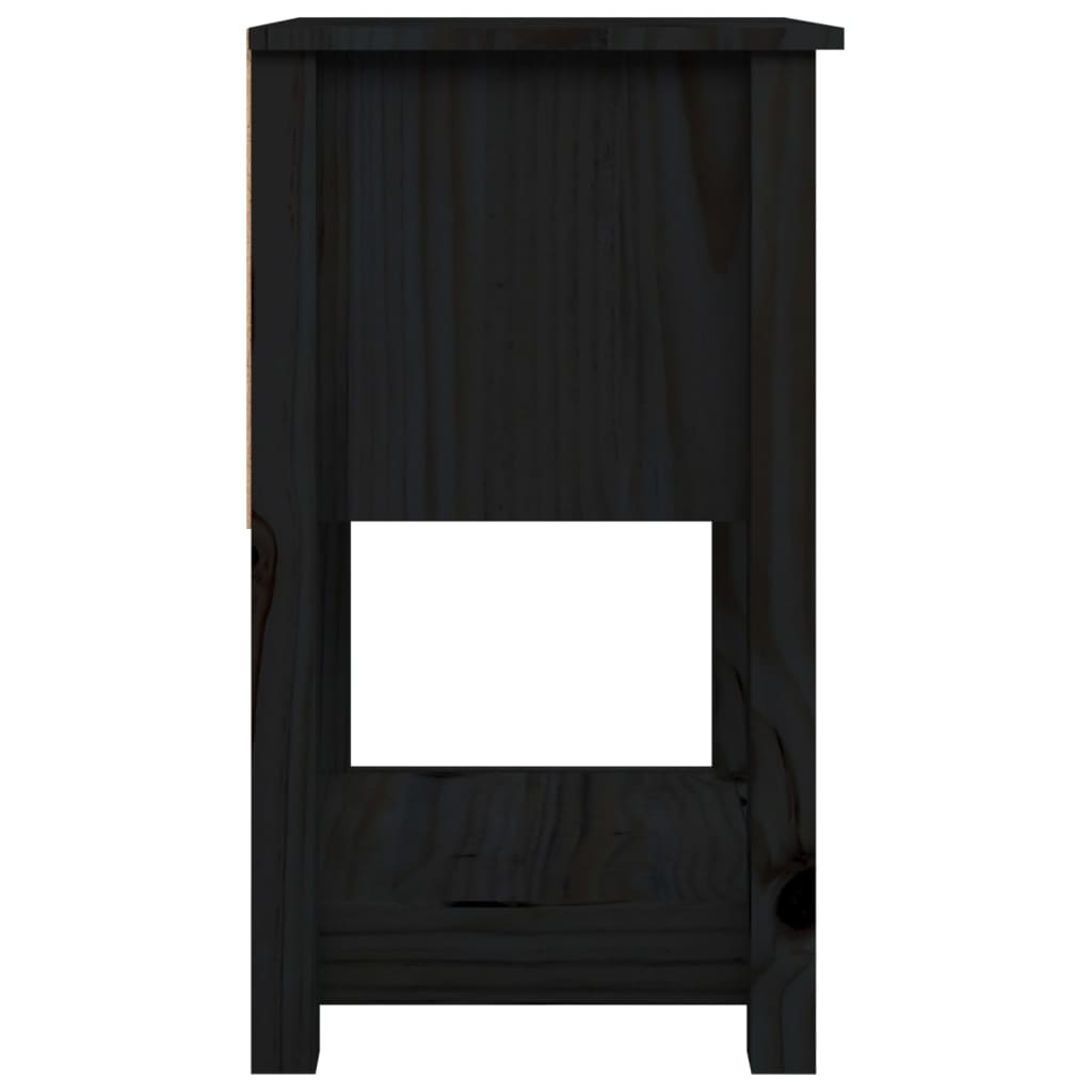 Yöpöydät 2 kpl musta 40x35x61,5 cm täysi mänty - Sisustajankoti.fi