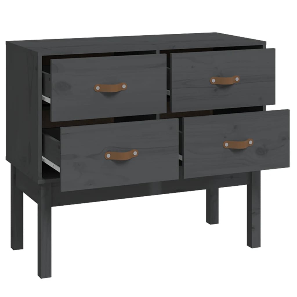 Konsolikaappi harmaa 90x40x78 cm täysi mänty - Sisustajankoti.fi
