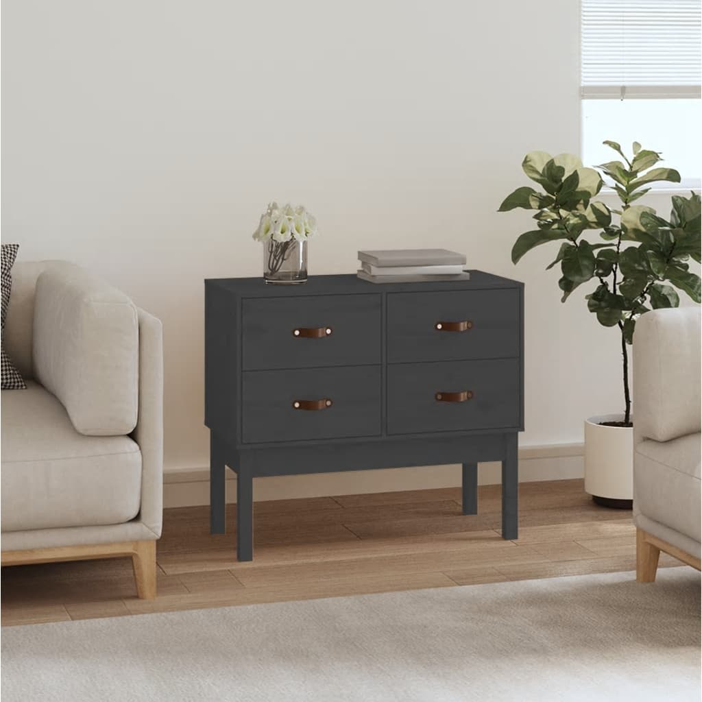 Konsolikaappi harmaa 90x40x78 cm täysi mänty - Sisustajankoti.fi