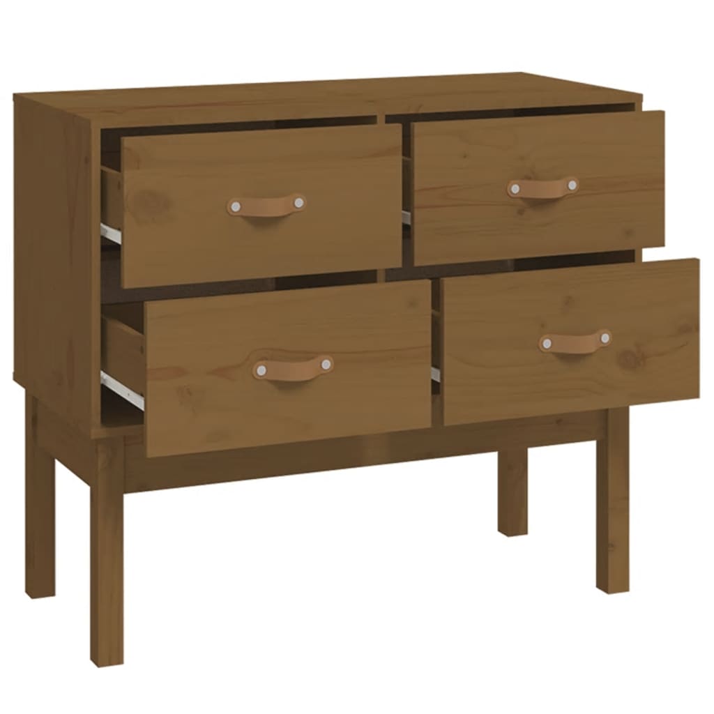Konsolikaappi hunajanruskea 90x40x78 cm täysi mänty - Sisustajankoti.fi