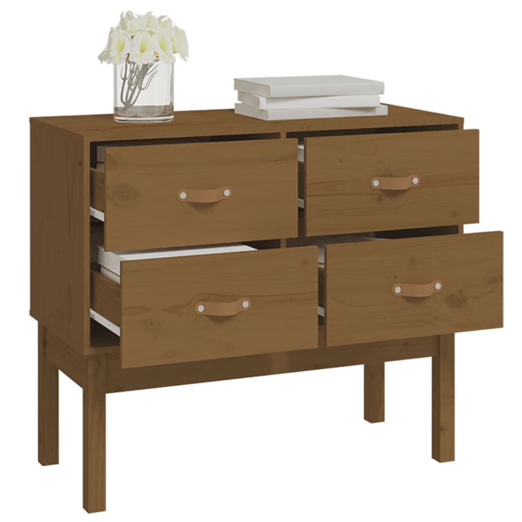 Konsolikaappi hunajanruskea 90x40x78 cm täysi mänty - Sisustajankoti.fi