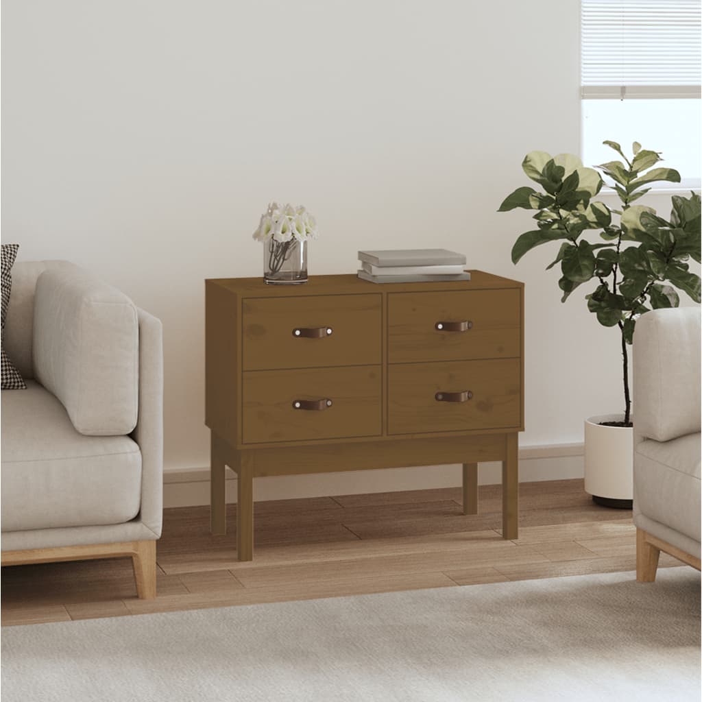 Konsolikaappi hunajanruskea 90x40x78 cm täysi mänty - Sisustajankoti.fi