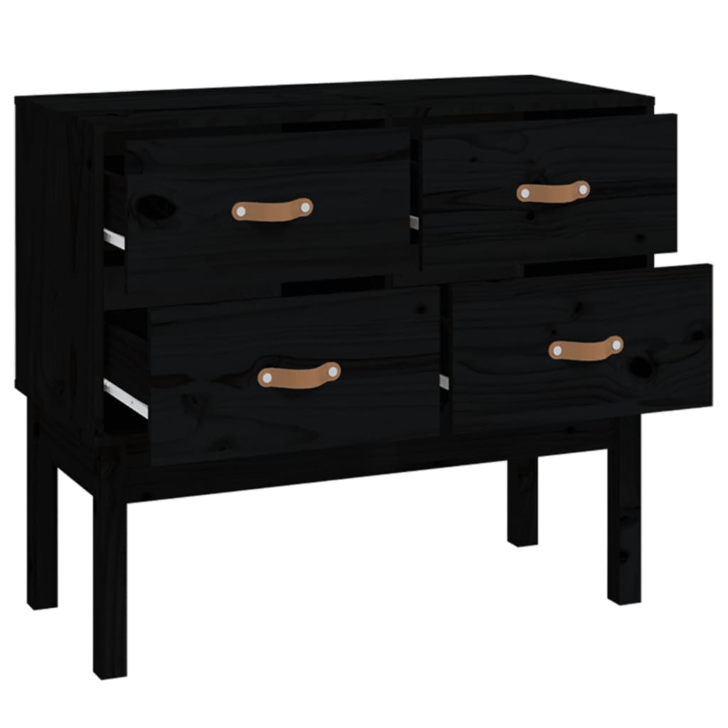 Konsolikaappi musta 90x40x78 cm täysi mänty - Sisustajankoti.fi