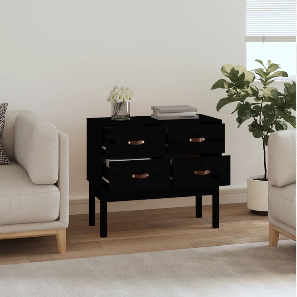 Konsolikaappi musta 90x40x78 cm täysi mänty - Sisustajankoti.fi