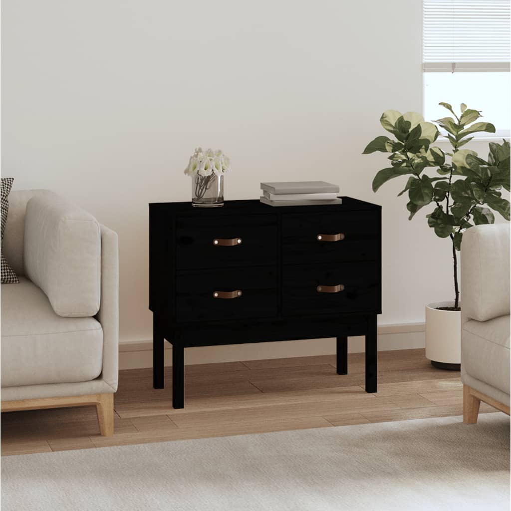 Konsolikaappi musta 90x40x78 cm täysi mänty - Sisustajankoti.fi