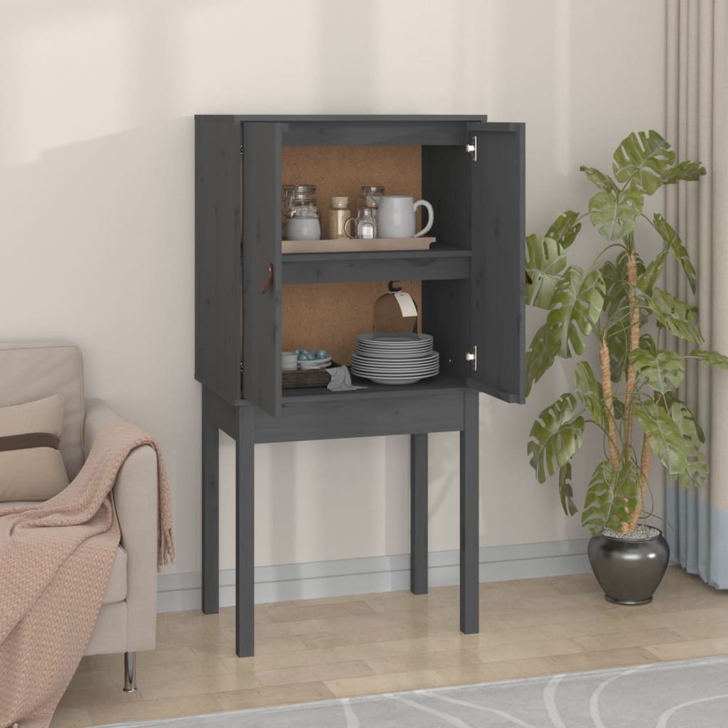 Kaappi harmaa 60x40x120 cm täysi mänty - Sisustajankoti.fi