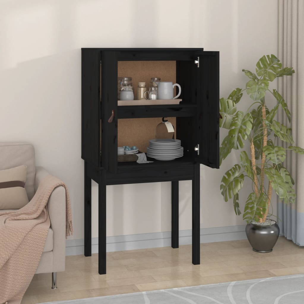 Kaappi musta 60x40x120 cm täysi mänty - Sisustajankoti.fi