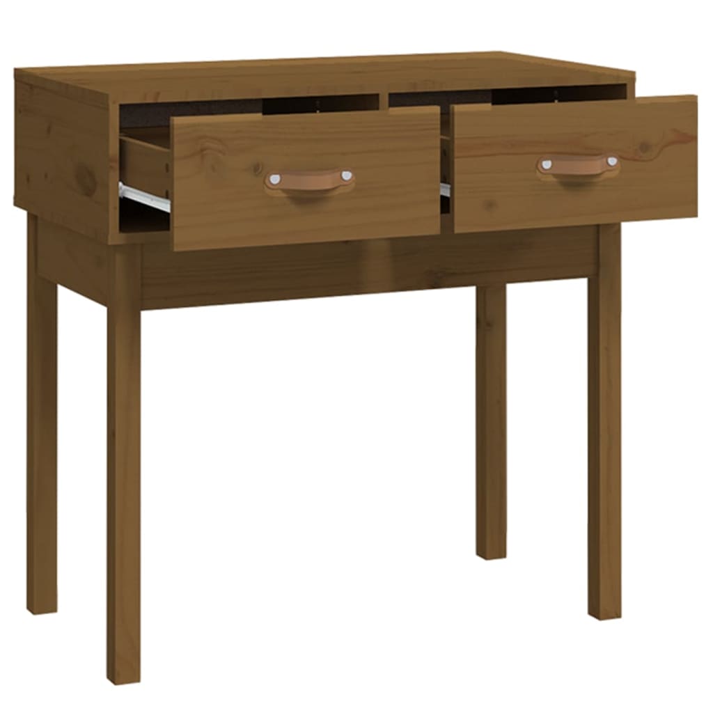 Konsolipöytä hunajanruskea 76,5x40x75 cm täysi mänty - Sisustajankoti.fi
