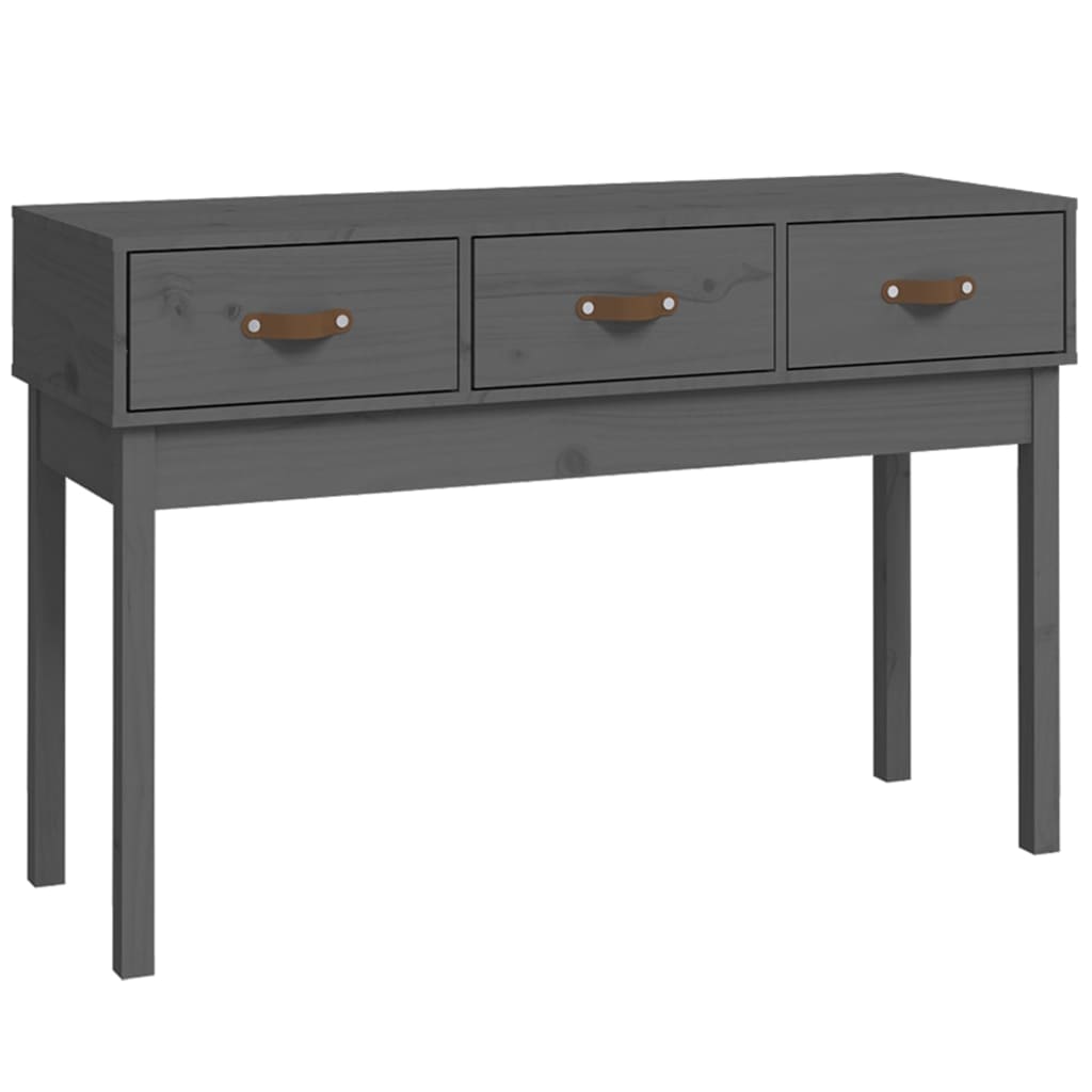 Konsolipöytä harmaa 114x40x75 cm täysi mänty - Sisustajankoti.fi