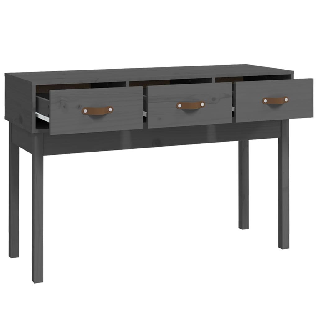 Konsolipöytä harmaa 114x40x75 cm täysi mänty - Sisustajankoti.fi