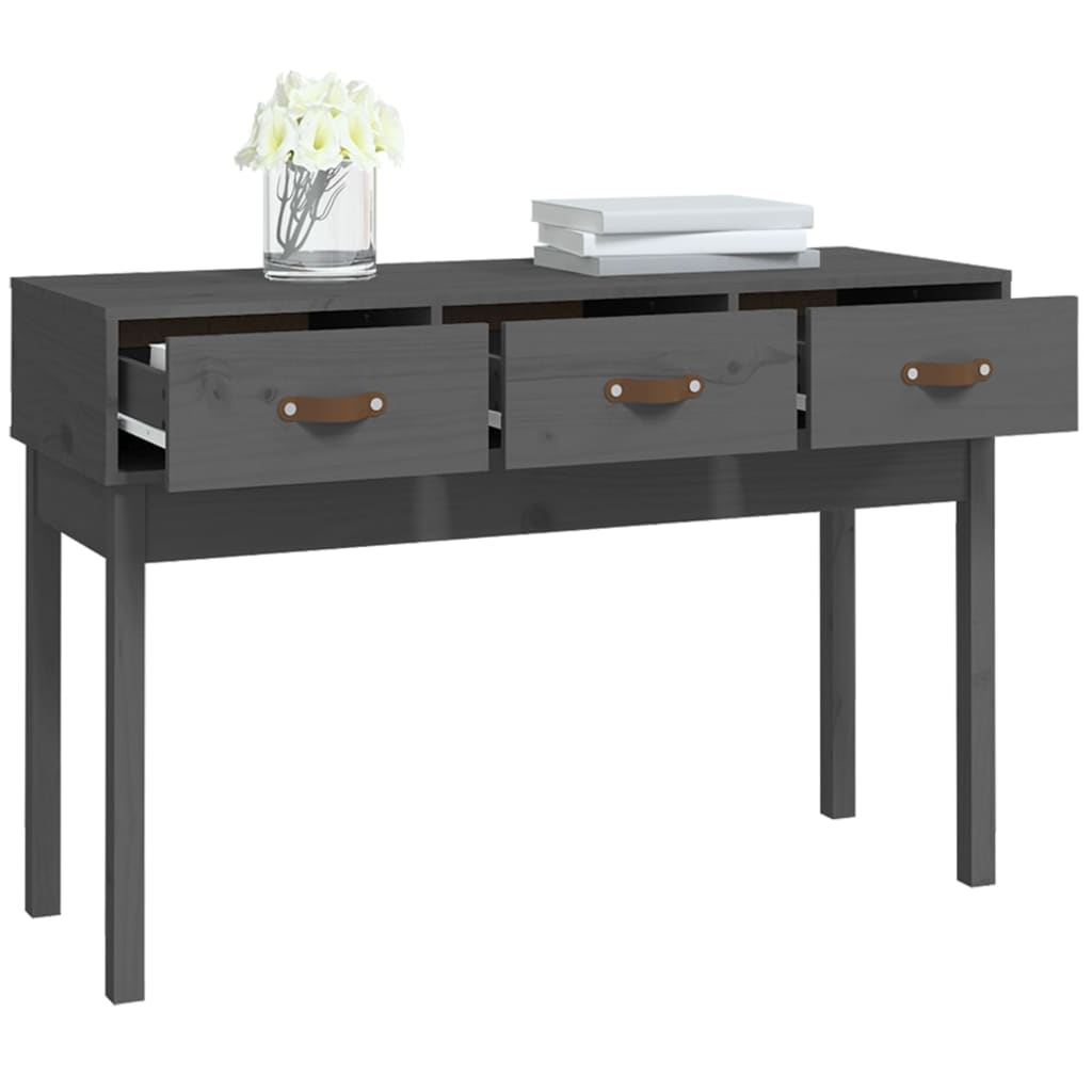 Konsolipöytä harmaa 114x40x75 cm täysi mänty - Sisustajankoti.fi