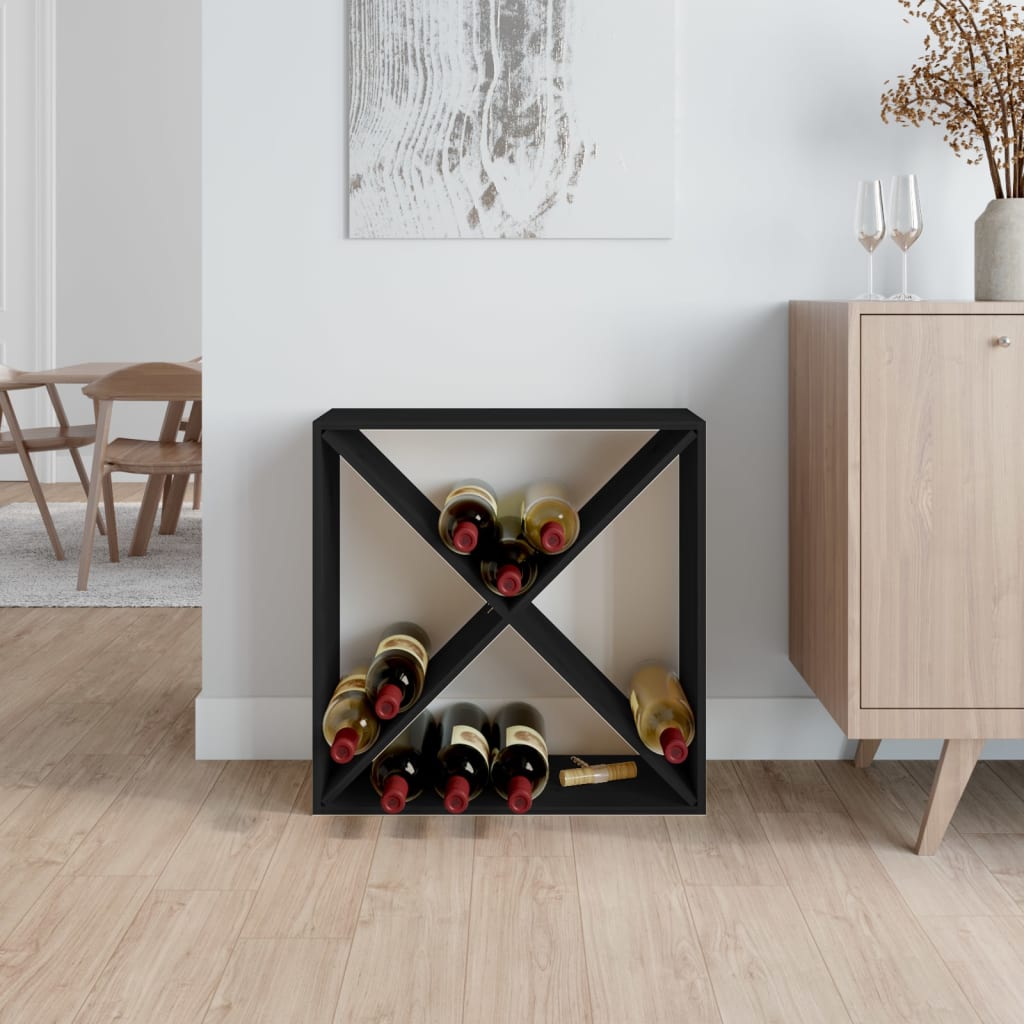 Viinikaappi musta 62x25x62 cm täysi mänty - Sisustajankoti.fi