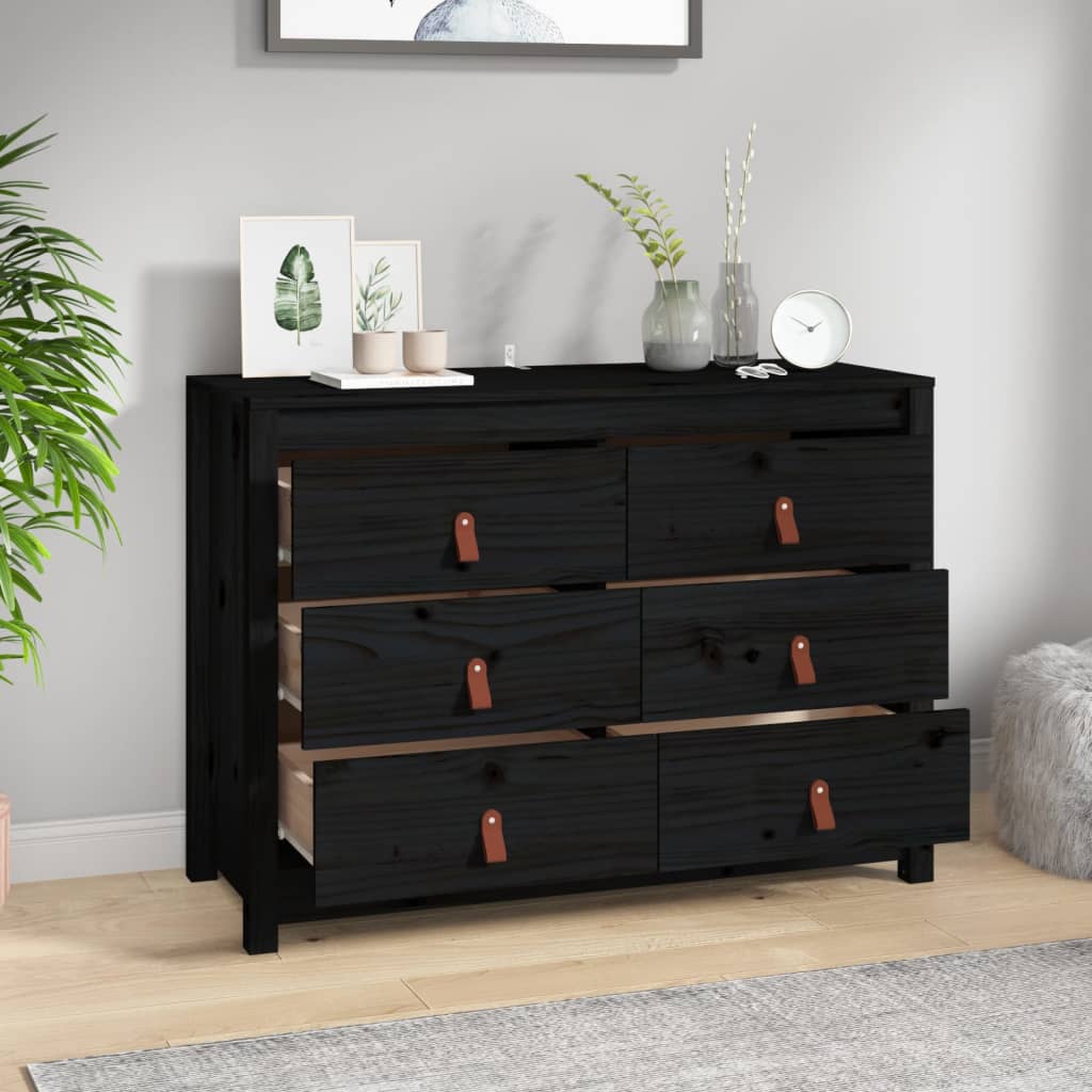 Senkki musta 100x40x72 cm täysi mänty - Sisustajankoti.fi