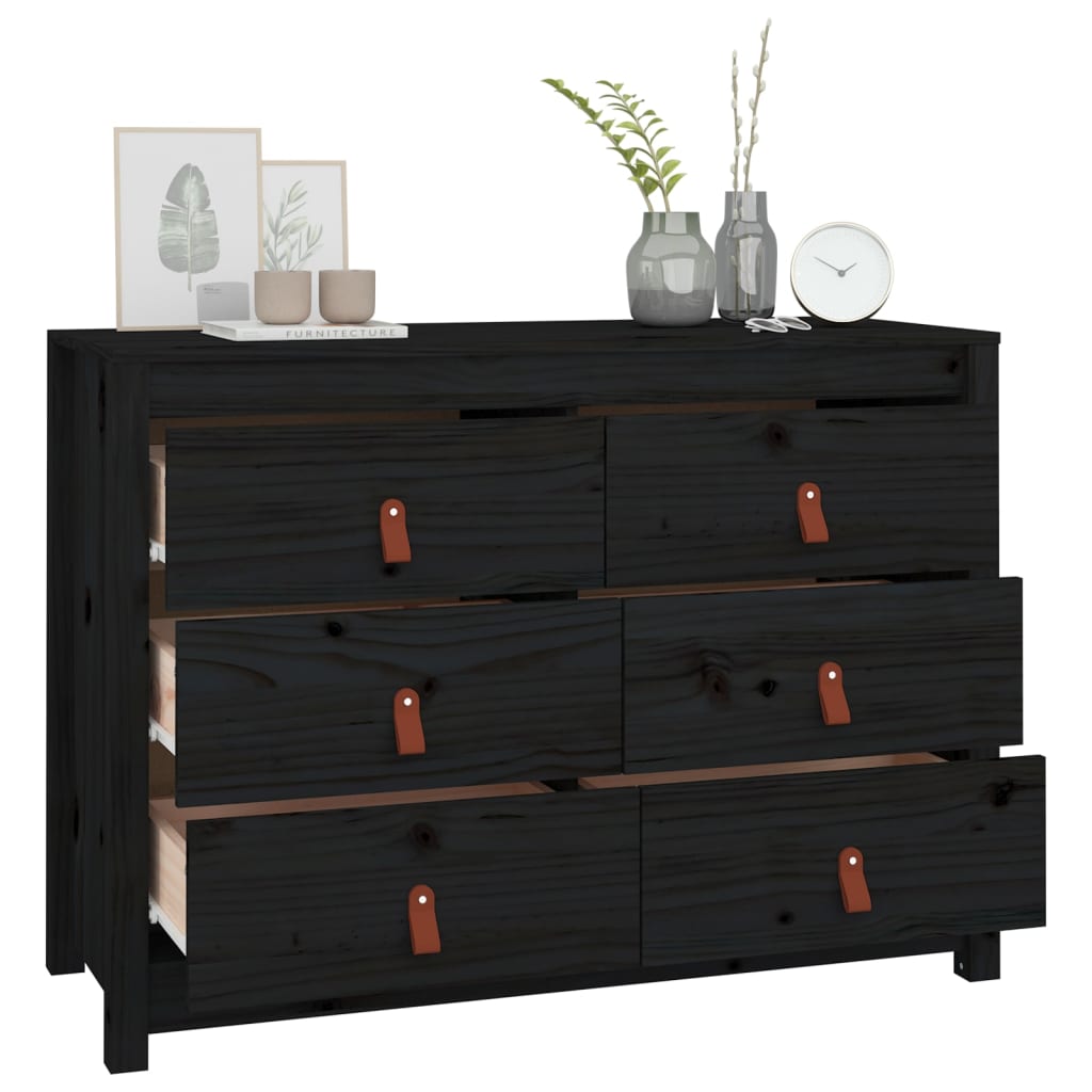 Senkki musta 100x40x72 cm täysi mänty - Sisustajankoti.fi