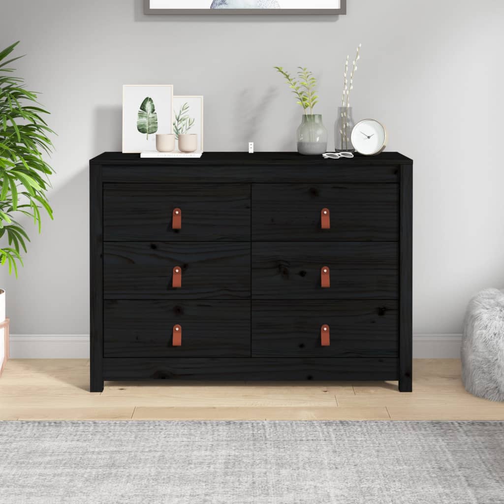 Senkki musta 100x40x72 cm täysi mänty - Sisustajankoti.fi