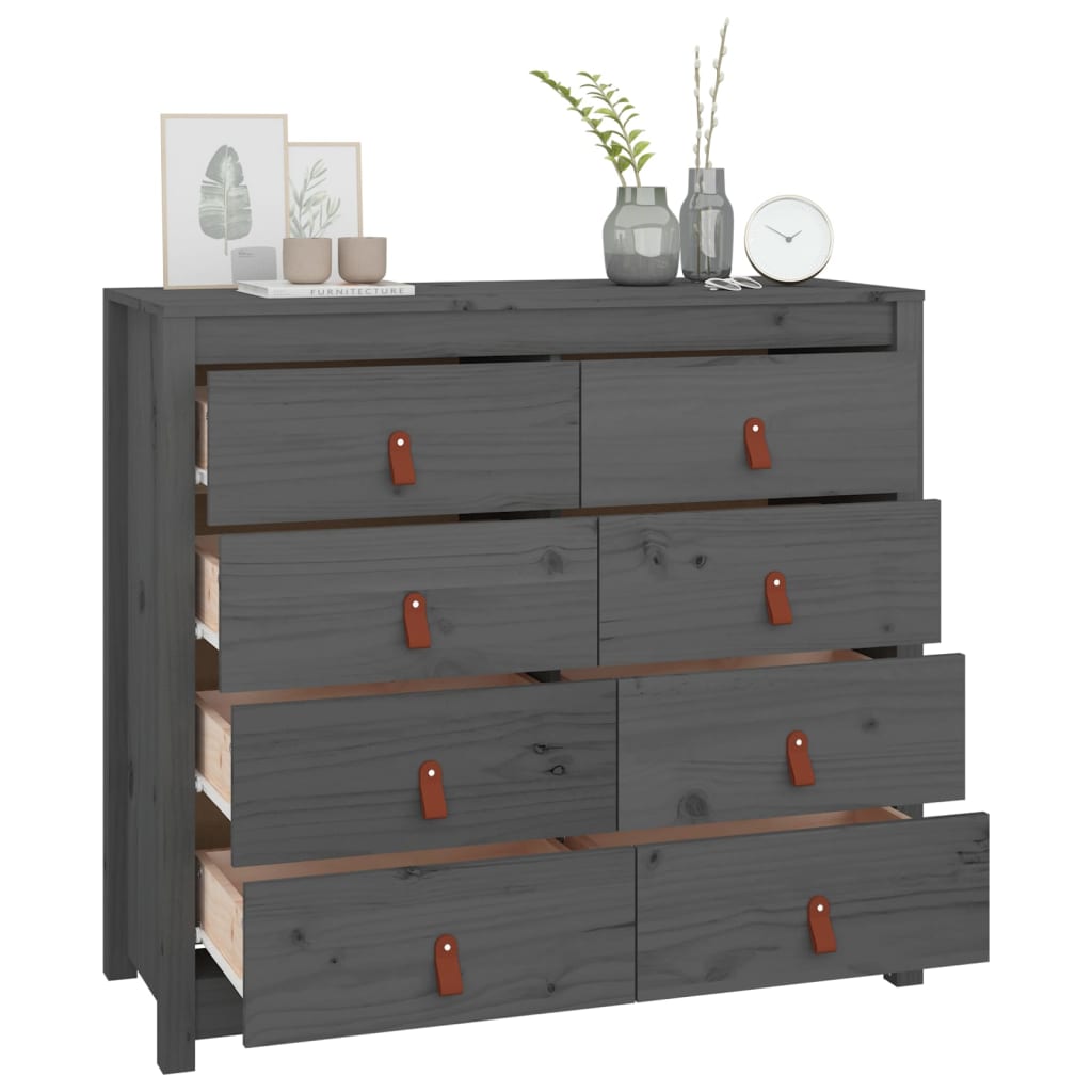 Senkki harmaa 100x40x90 cm täysi mänty - Sisustajankoti.fi