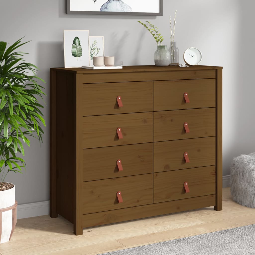 TV-taso hunajanruskea 100x40x90 cm täysi mänty - Sisustajankoti.fi