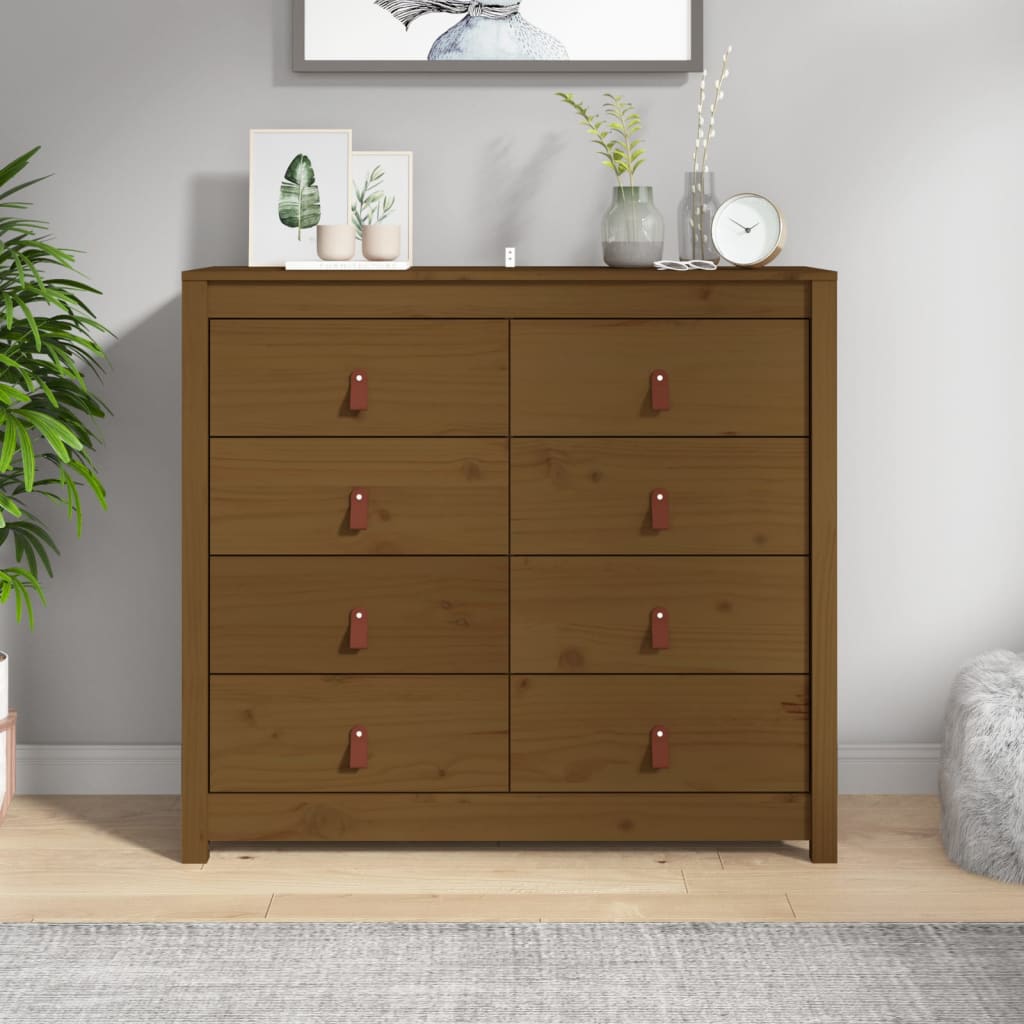 TV-taso hunajanruskea 100x40x90 cm täysi mänty - Sisustajankoti.fi