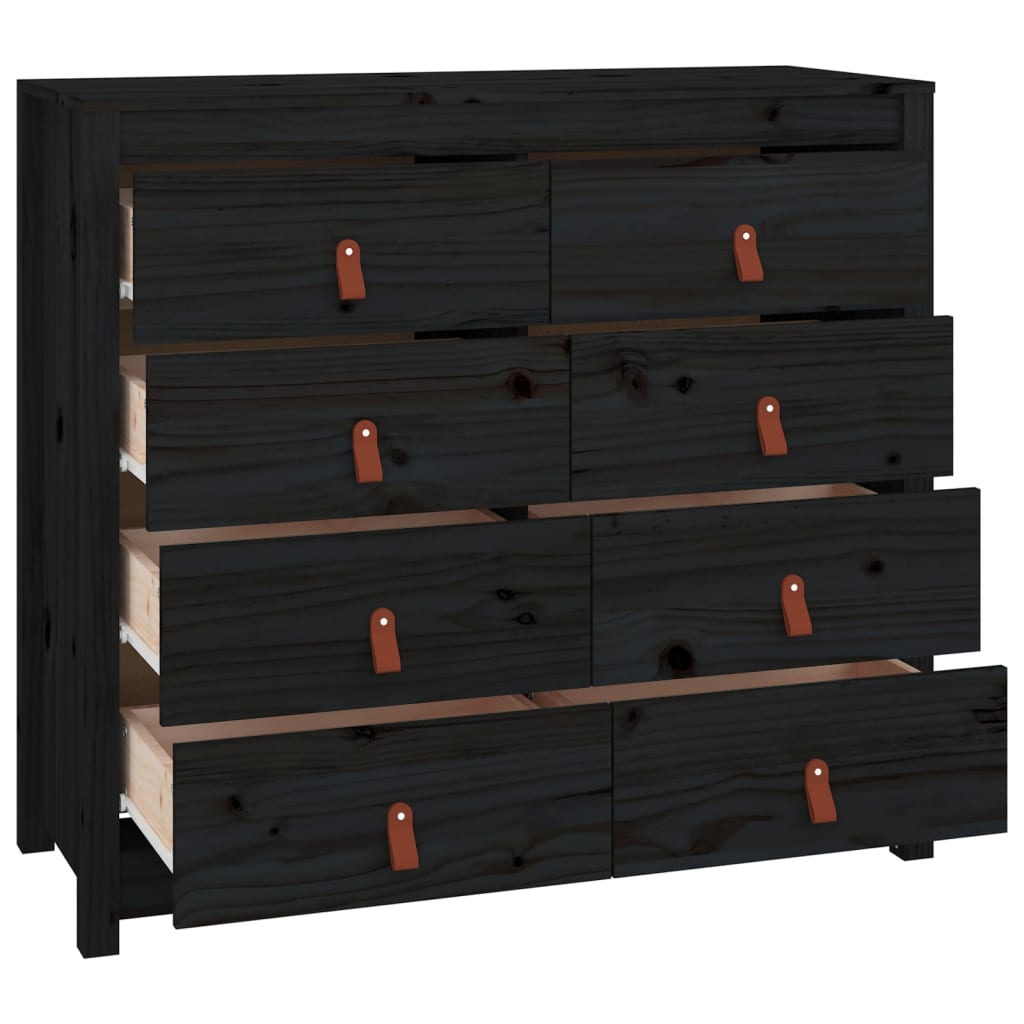 Senkki musta 100x40x90 cm täysi mänty - Sisustajankoti.fi