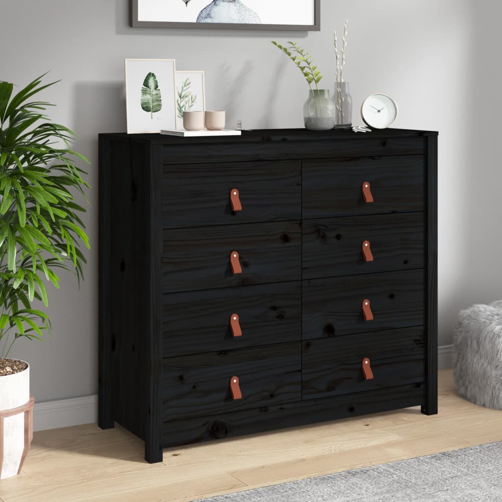 Senkki musta 100x40x90 cm täysi mänty - Sisustajankoti.fi
