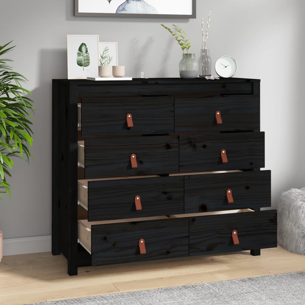 Senkki musta 100x40x90 cm täysi mänty - Sisustajankoti.fi