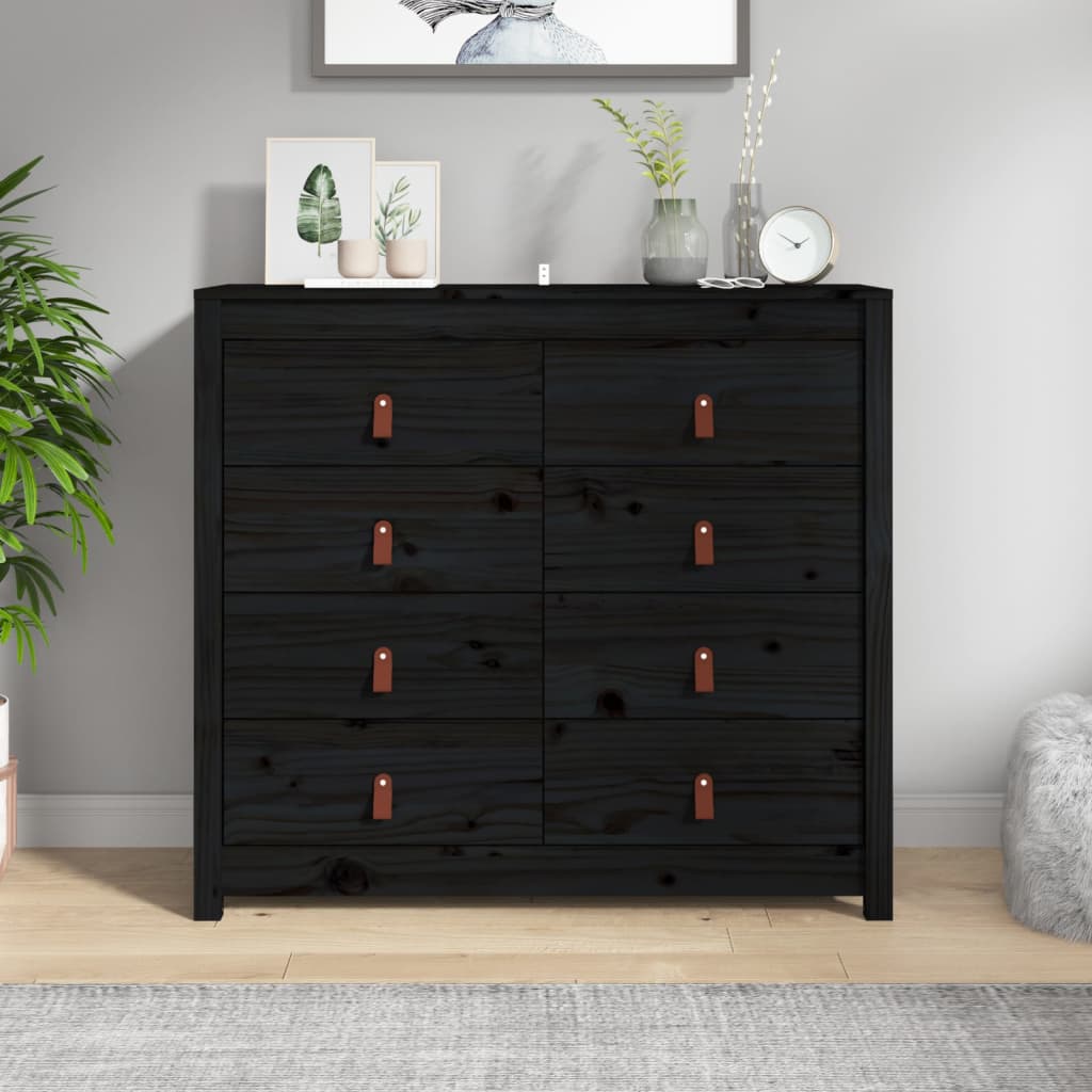 Senkki musta 100x40x90 cm täysi mänty - Sisustajankoti.fi