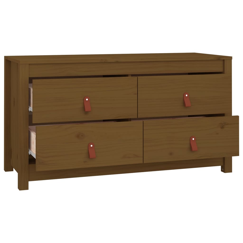 TV-taso hunajanruskea 100x40x54 cm täysi mänty - Sisustajankoti.fi