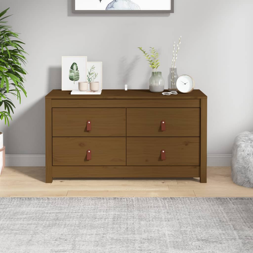 TV-taso hunajanruskea 100x40x54 cm täysi mänty - Sisustajankoti.fi