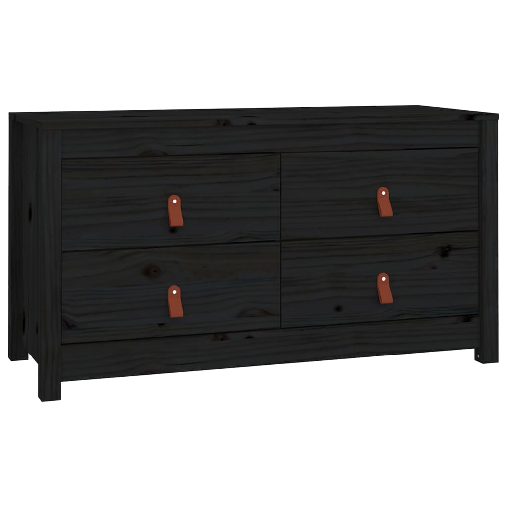 Senkki musta 100x40x54 cm täysi mänty - Sisustajankoti.fi