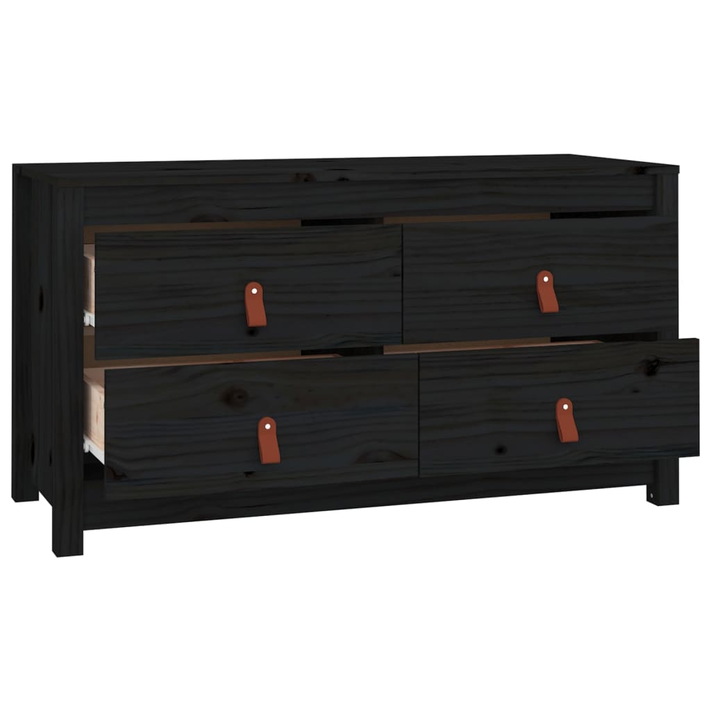 Senkki musta 100x40x54 cm täysi mänty - Sisustajankoti.fi