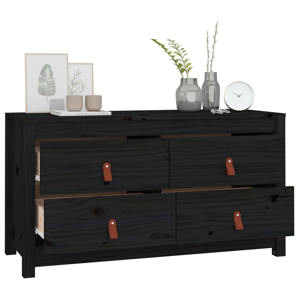 Senkki musta 100x40x54 cm täysi mänty - Sisustajankoti.fi