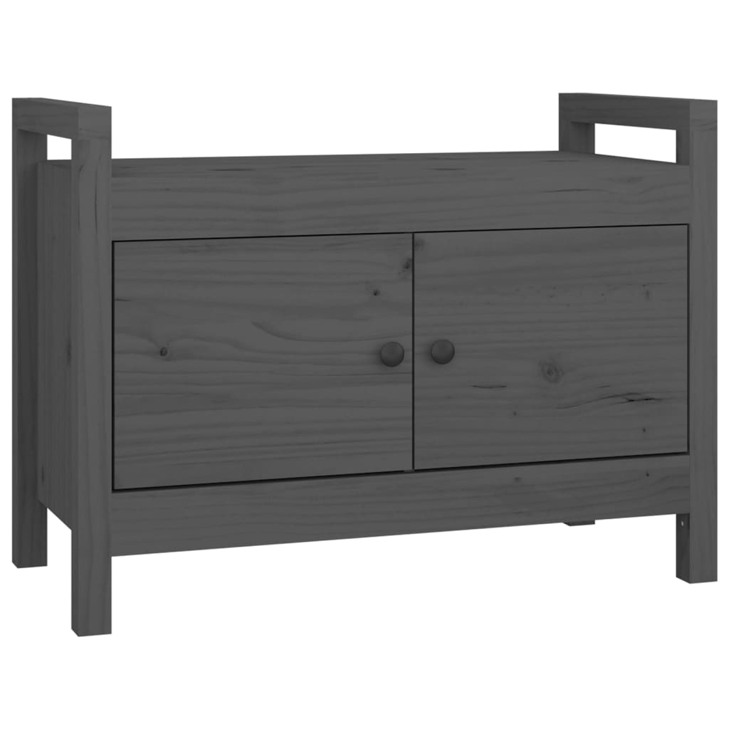 Eteisen penkki harmaa 80x40x60 cm täysi mänty - Sisustajankoti.fi